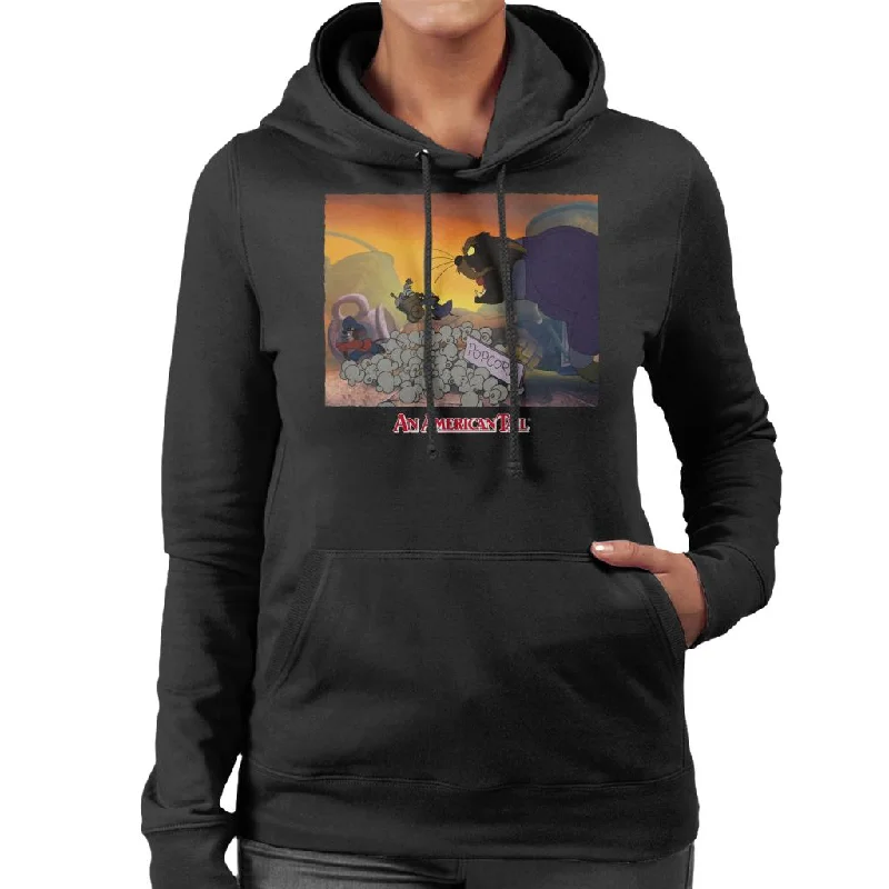 Mega Sale An American Tail Cossack Cat Popcorn Women's Hooded Sweatshirt