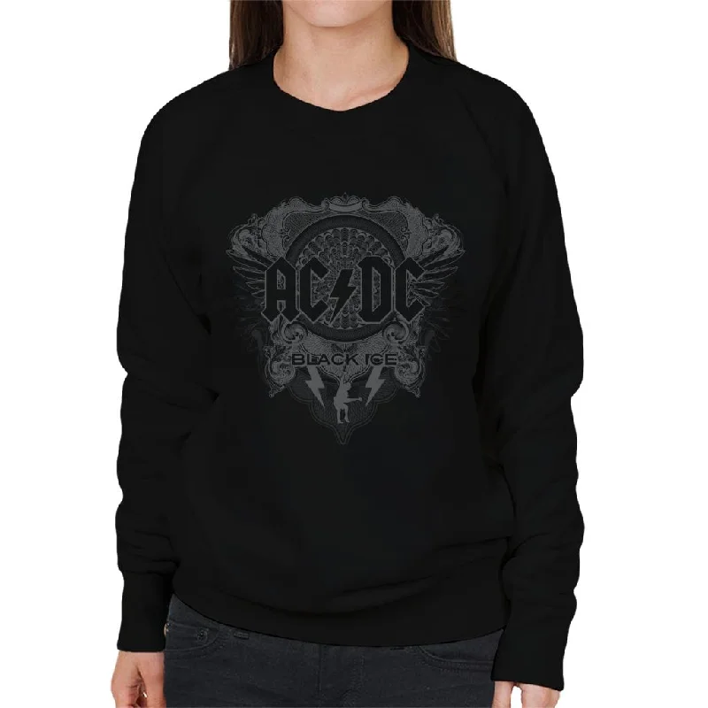 activewear hoodieAC/DC Black Ice Logo Women's Sweatshirt