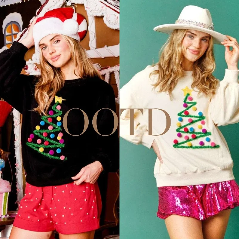 Closeout Sale Festive Fervor: 2024 New Christmas Tree Women's Sweatshirt Hoodie