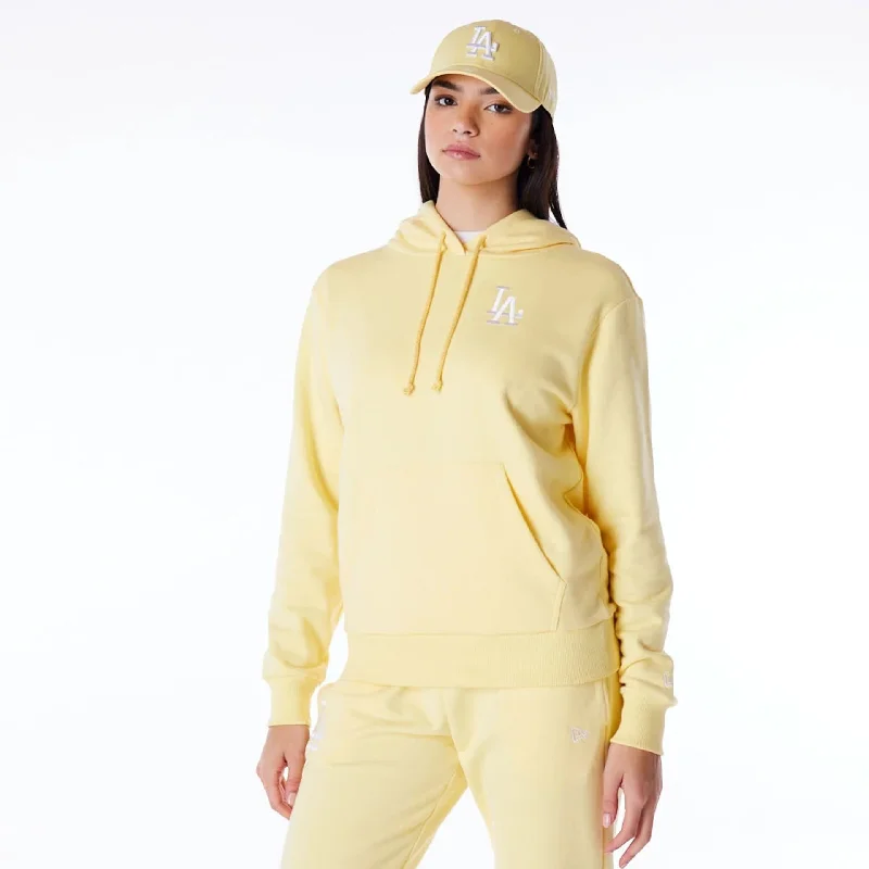 Time-Limited Offer LA Dodgers Womens MLB League Essential Pastel Yellow Pullover Hoodie