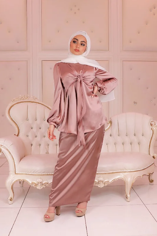 Big Discounts Luxe Satin Skirt- Rose Pink