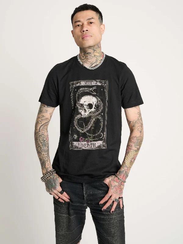 flowy evening dressSnake & Skull Death Tarot T-shirt