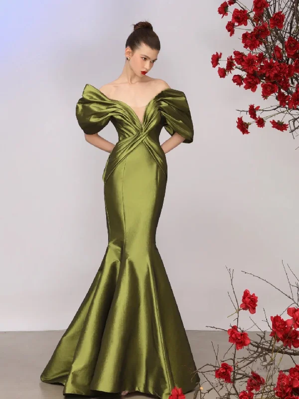 Flash Sale Amy Off-shoulder Puff Sleeve Maxi Mermaid Dress