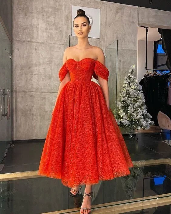 Don't Miss Off The Shoulder shiny prom dress, charming prom dress,DS4329