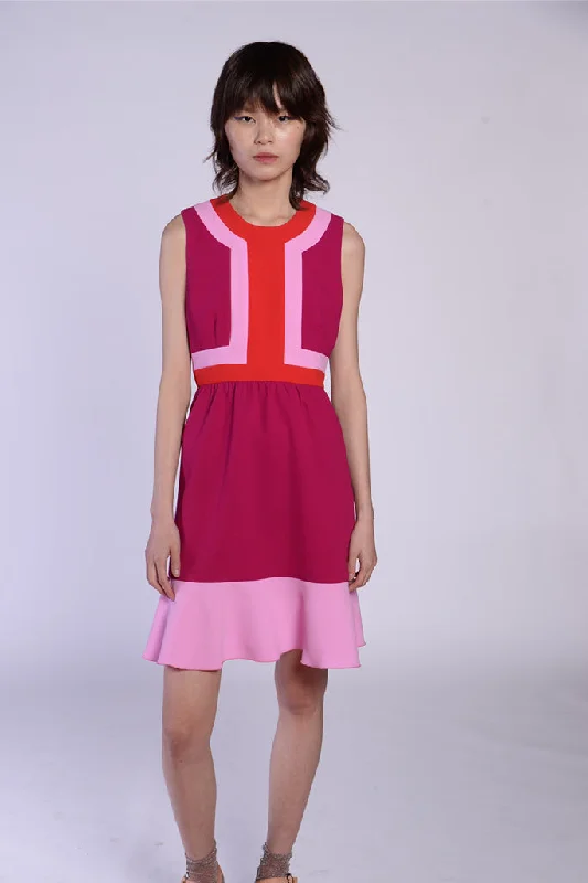 Warehouse Sale Anna Sui -  Colorblock Crepe Dress