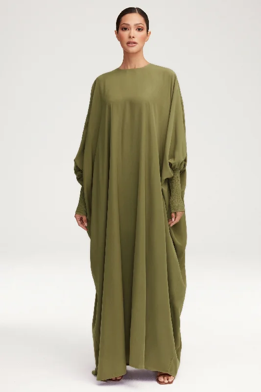 sleek dressSuha Smocked Sleeve Kaftan - Olive