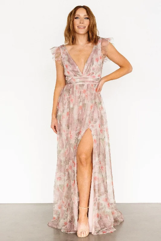 stylish dressCarmine Maxi Dress | Mauve Floral