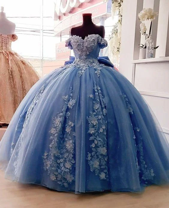 Closeout Sale Off-the-shoulder Floor-length A-line Evening Dresses With Beaded Lace Appliques Prom Dress,DS4357