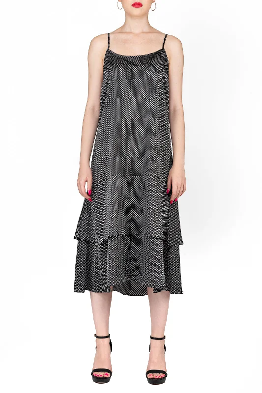 Best Deals SCANDINAVIA-Polka Slit Dot Print Dress