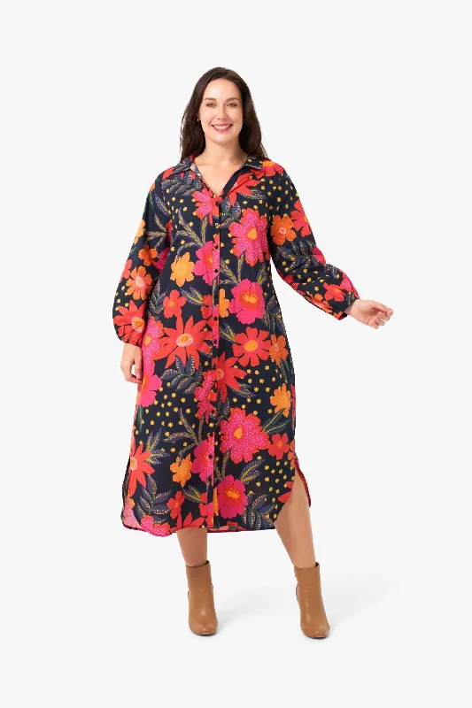 Discount Deals Red Floral MIDI Dress