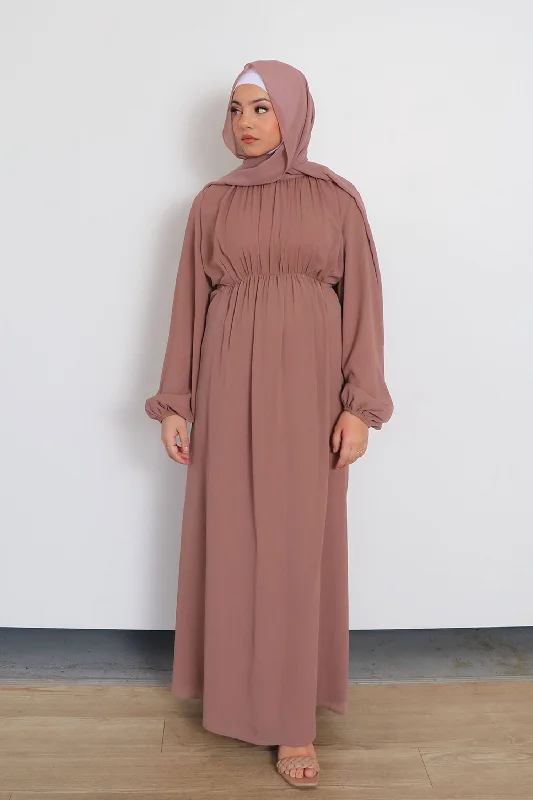 Midnight Madness Naya Textured Chiffon Dress- Nude