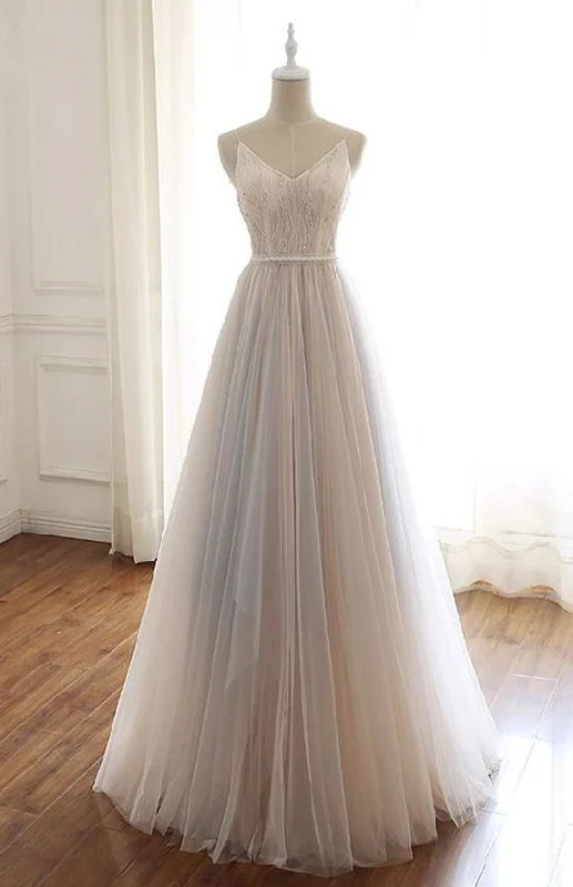 Loyalty Reward Spaghetti Straps Open Back Prom Dress Formal Evening Dresses,DS4117