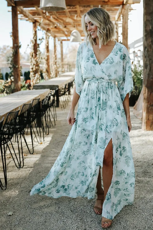 Deal of the Day Kia Kimono Maxi Dress | Sage Floral