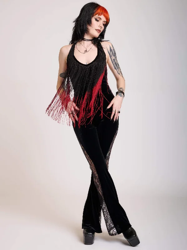 elegant dressDipped in Blood Velvet Bodysuit