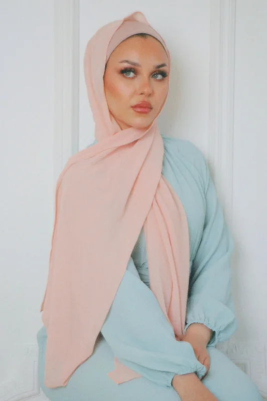 Exclusive Deal Laila Matching Chiffon Hijab Set- Light Pink