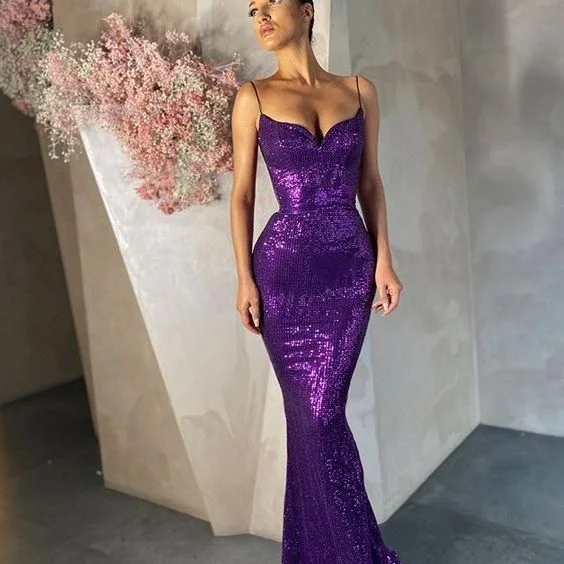 Weekend Deal purple sequin long evening Prom Dresses,DS4591