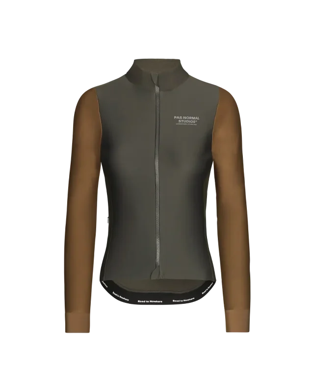 minimalistic workout hoodieWomen's Mechanism Thermal Long Sleeve Jersey - Dark Olive / Army Brown