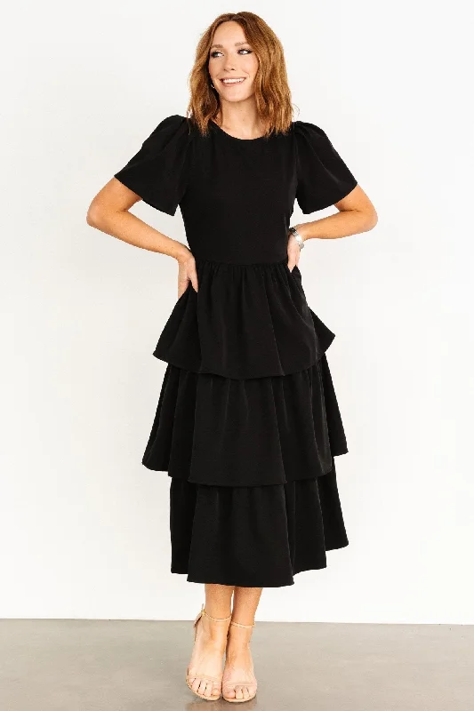 Massive Deals Cadenza Tiered Maxi Dress | Black