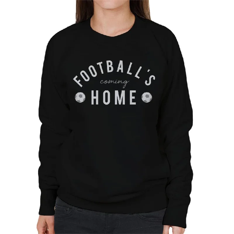 premium gym hoodieFootball's Coming Home White And Grey Text Women's Sweatshirt