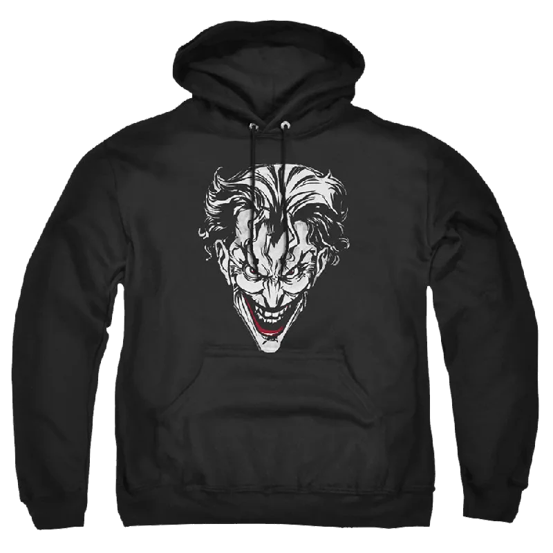 cozy pullover hoodieThe Batman (2022) Joker Red On Black - Pullover Hoodie