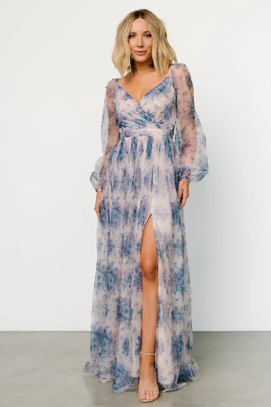 Exclusive Preview Desiree Tulle Maxi Dress | Natural + Slate Floral