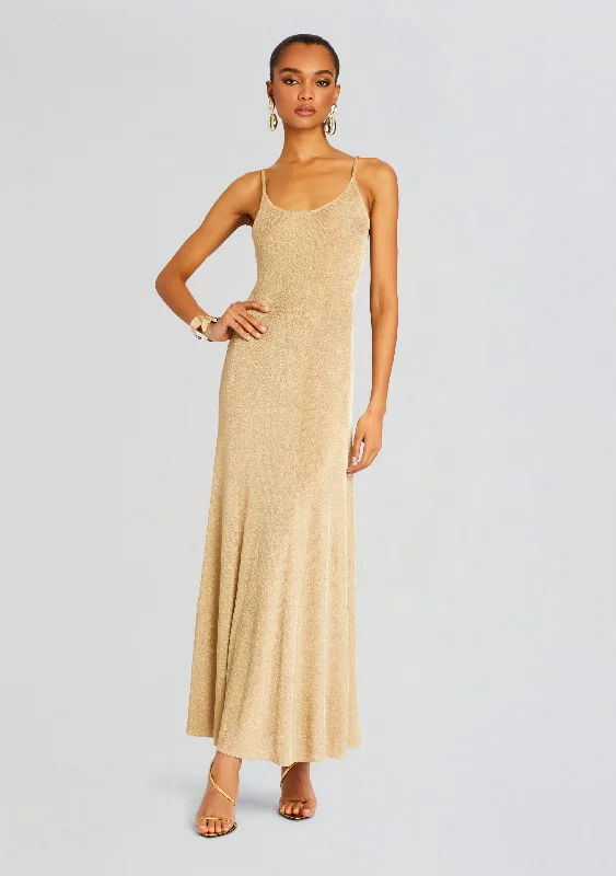 Factory Direct Sale Mabeline Metallic Knit Gown