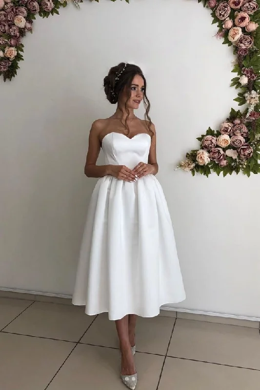 Value Deals Simple Satin Summer Wedding Gown Sweetheart Beach Bridal Dresses Knee Length Prom Dresses,DS4264 Value Deals Simple Satin Summer Wedding Gown Sweetheart Beach Bridal Dresses Knee Length Prom Dresses,DS4264