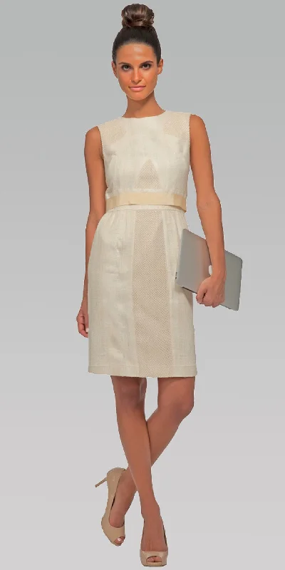 Must-Have Deals Elegant Sleeveless Shift Dress - Blonde Wood