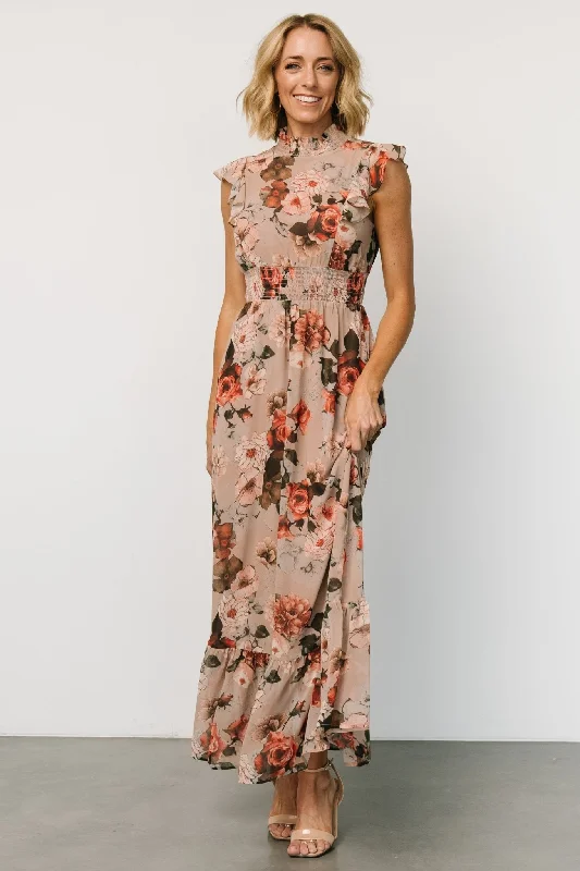 bohemian dressKearny Ruffle Maxi Dress | Blush + Vintage Floral