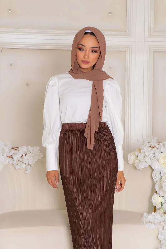 Best Deals Rosa Pleated Skirt - Brown