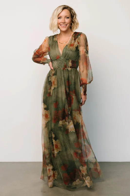 flowy maxi dressLayla Tulle Maxi Dress | Olive + Rust