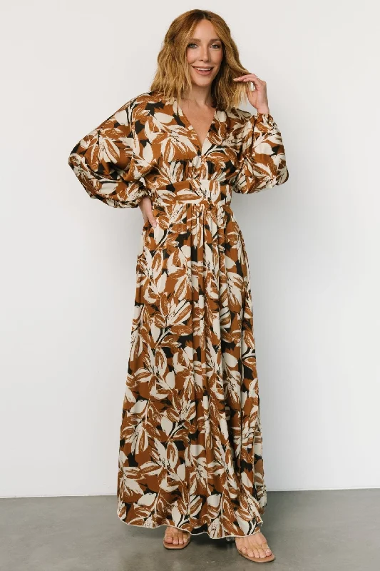 puff sleeve dressYolanthe Maxi Dress | Copper Multi