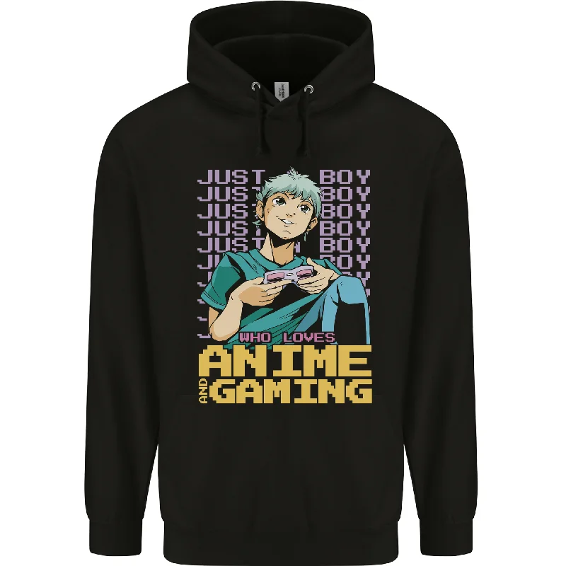 activewear hoodieA Boy Who Loves Anime and Gaming Gamer Mens 80% Cotton Hoodie