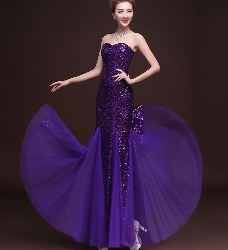 Last Chance Boob Tube Sequin Contrast Mermaid Dress