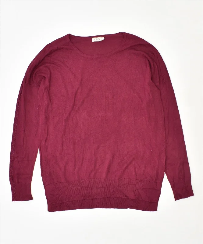 activewear hoodieDACK'S Womens Crew Neck Jumper Sweater UK 14 Medium Maroon Viscose Vintage