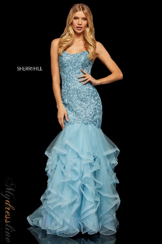 puff sleeve dressSherri Hill 52560