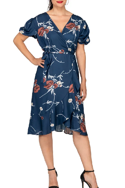 Incredible Offers Short Sleeve V-neck Ruffle Hem Fit & Flare Dress