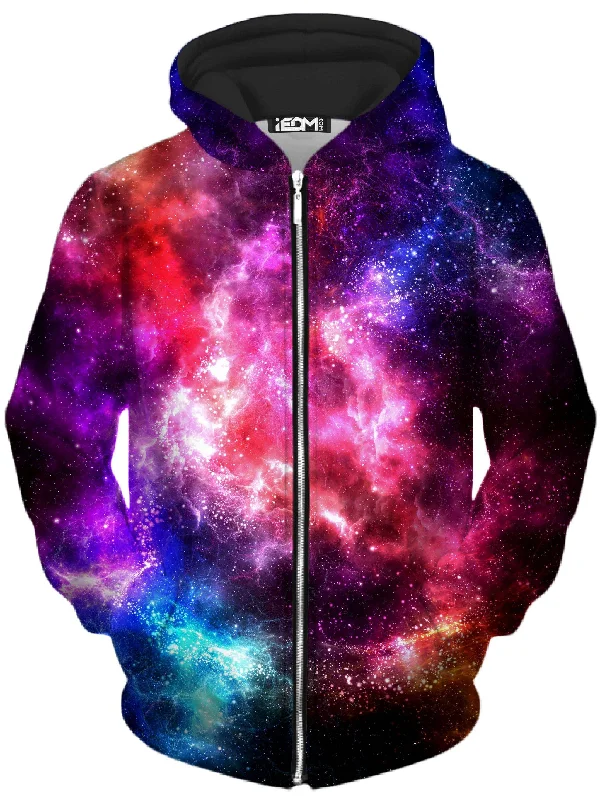 Midnight Madness Galaxy Vibe Unisex Zip-Up Hoodie