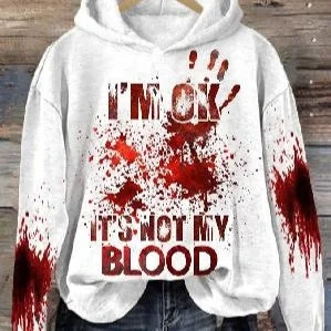 Can't Miss Women's Loose Sweater 3D Letters Printed Hoodie